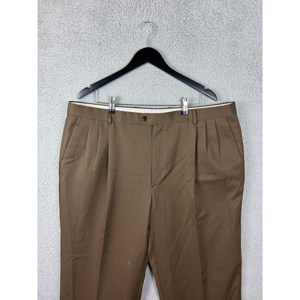 Zanella Alter Dress Pants Mens 42x28 Brown Wool Pleated Made In Italy Mens